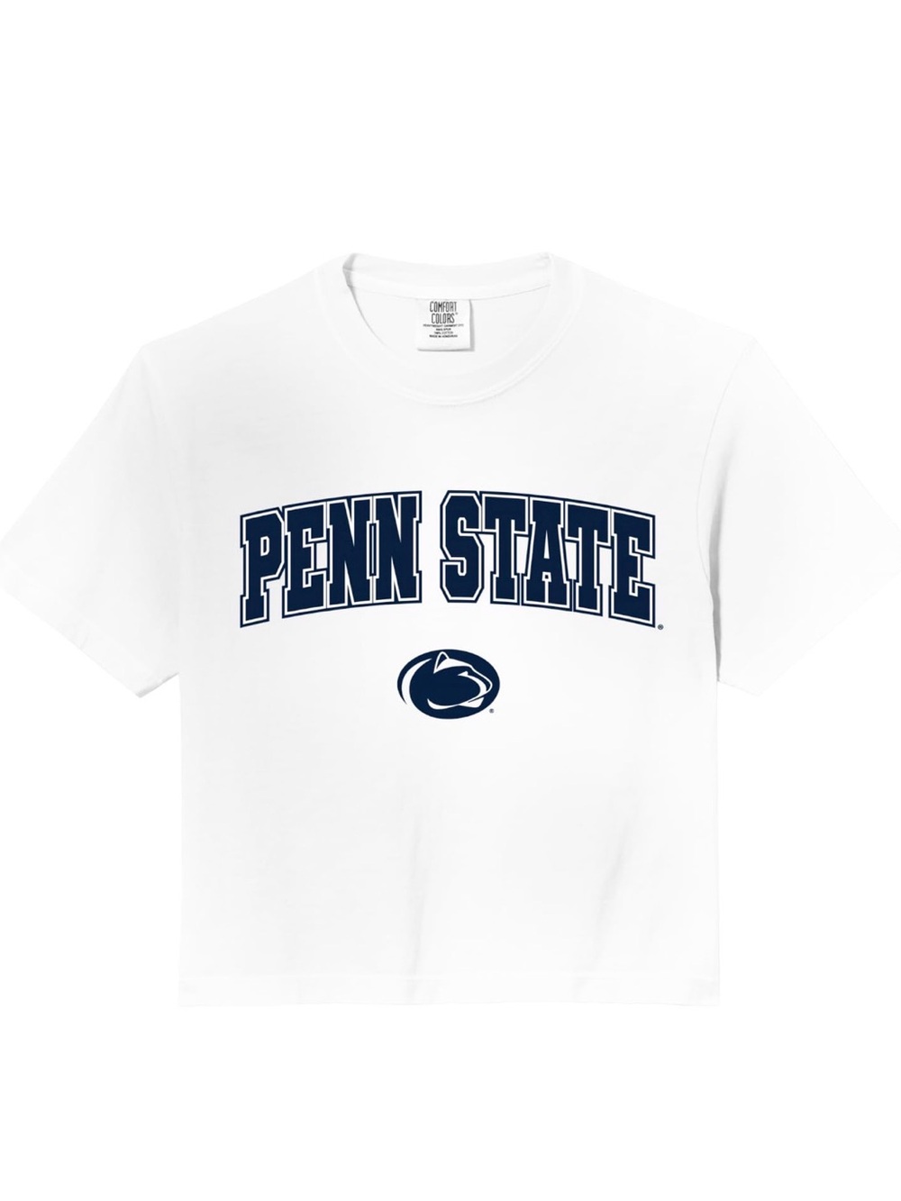 Brand new Women’s Penn State White Logo crop T-Shirt, size medium